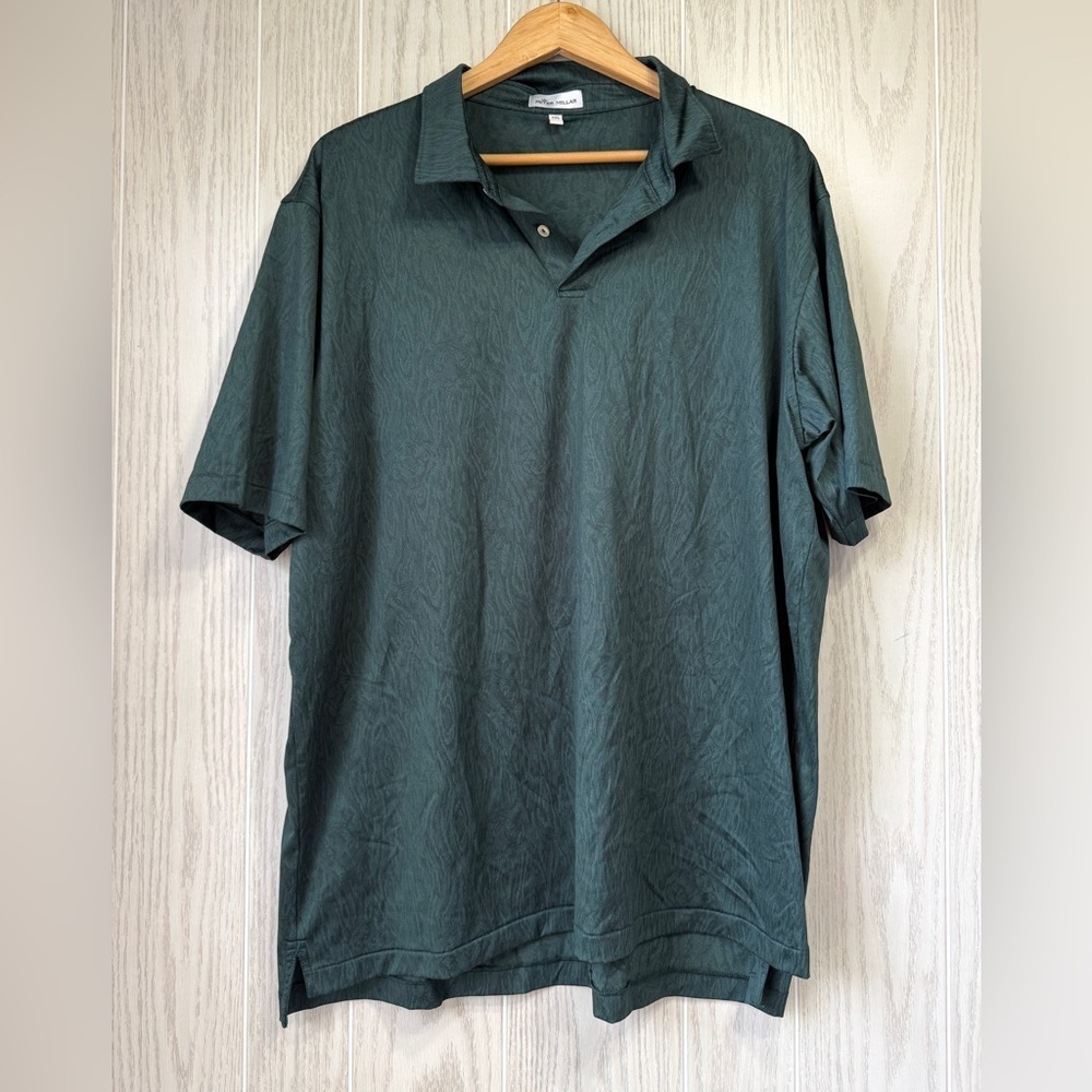 Peter Millar XXL Polo Shirt Green Textured Knit LNC